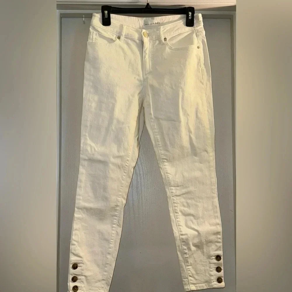Loft White Slim Pockets Jeans